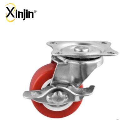 China 1.5 Inch Swivel Plate Side Brake Wheels Industrial Caster for sale