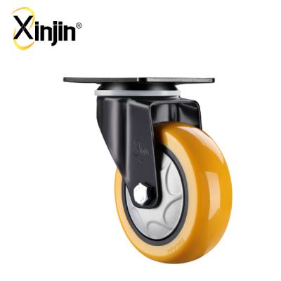 China SWIVEL Medium Duty Industry Swivel Industrial PU Caster Wheel With Top Plate for sale