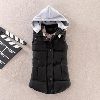 China 2022 Autumn And Winter New Slim Cotton Windproof Hooded Shorts Hooded Vest For Women for sale