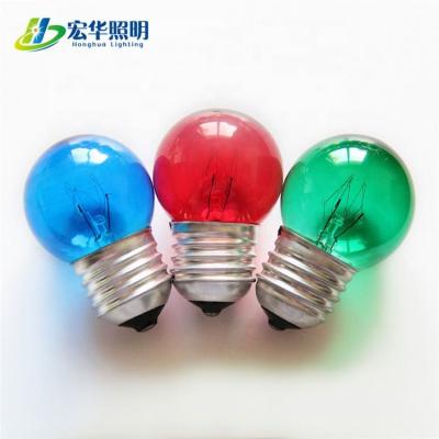 China G40 15w edison style decoration aluminum/brass red blue green frosted incandescent bulb for sale