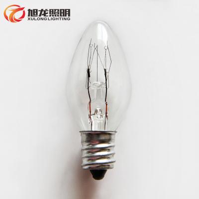 China C7 E12 15W Edison Glass Incandescent Bulbs Style Antique Decorative Aluminum/Brass Filament Light for sale