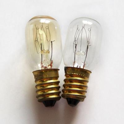 China Professional Clear Aluminum/Brass/Nickel Steel Fridge Light Microwave Oven Bulb T22 E12 E14 110/220V 15W for sale