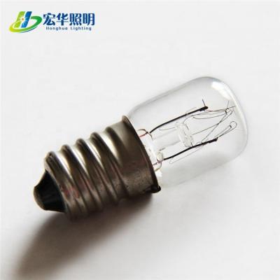 China Mini Incandescent Small T16 15W Glass Bulb Clear Micro Brass Fridge Pilot Light Bulb for sale