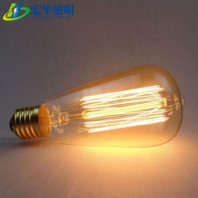 China ST64 Brass Vintage Edison Incandescent Filament Globe Light Bulb 120 Volt for sale