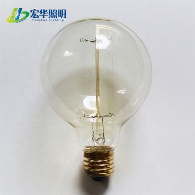 China Brass G95 Clear Globe Edison Style Vintage Yellow Light Bulb For Home Decoration for sale