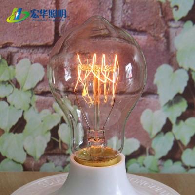 China A60 110v-240v E27 40W edison brass incandescent light light bulbs clear for decoration for sale