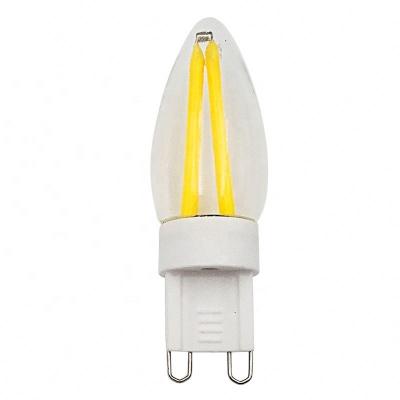 China Ceramic& Intense Round Tip Small Round Tip G9 3W B15 Glass Cover Brightness LED Filament Light Bulb Transparent Glass Lamp for sale