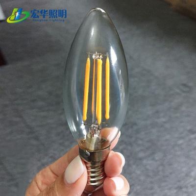 China Desktop C35 2W Low Voltage Clear Glass Led Candle Lights Small Night Decorative Filament Bulb for sale