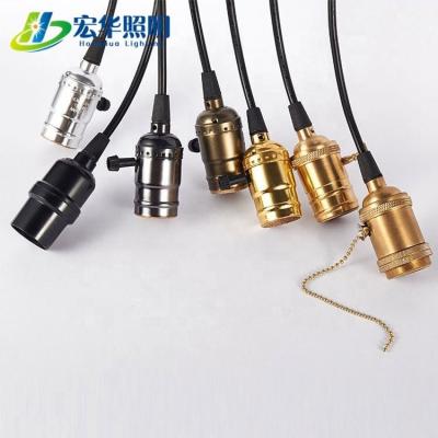 China E27 60W Retro Plastic Aluminum/Iron/Gold Stainless Steel Lamp Holder Brass Socket For Decoration for sale