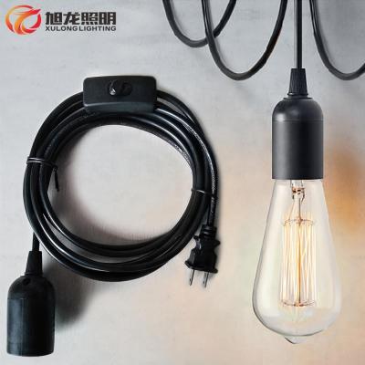 China Screw Lamp Base E27 Bulb Socket Pendant Cloth Light Cord for sale