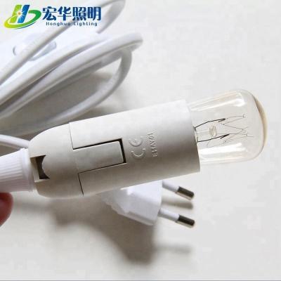 China Home Appliance Natural Rock Salt Light Bulb Extension E14 Socket Lamp Cord-Connector for sale