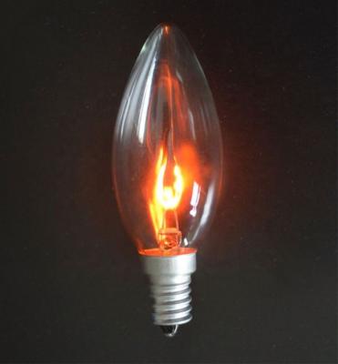 China Clear C35 220V Iron Cover Incandescent Led Flame Flicker Light Bulb for sale