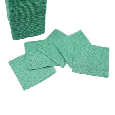 China HOT SALE 100% Cotton 100% Cotton 7.5x7.5cm Gauze Sterile Gauze Swab Sponge Green Gauze For Wound for sale