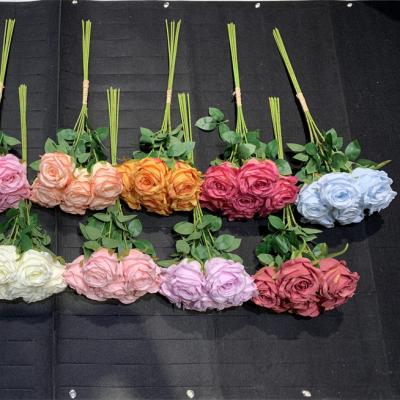 China Contact Supplier Wholesale 7 Natural Head Mounted Flower Artificial Flower Plastic Wall For Wedding Decoration for sale