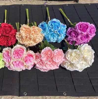 China Wholesale Natural Touch Artificial Flower Rose Colorful Silk Artificial Flores For Home And Party for sale