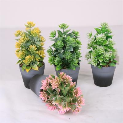 China Minimalist Wholesale Plastics Potted Artificial Plants For Decoration Bonsai Plant for sale