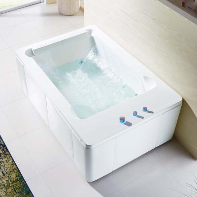 China Waterfall Bathtub 1.5 Hp Pump Light Free Jet Whirlpool Massage Waterfall Bathtub Color for sale