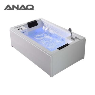 China Two Person Rectangle Bilateral Massage Waterfall Bathtub ANAQ Waterfall Plug Waterfall Acrylic 2 Person for sale