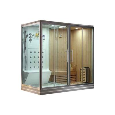 China Modern Design Sauna Steam Room Three Room Null Doors Bathroom White Indoor Sauna Cabin Rooms for sale