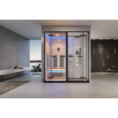 China ANAQ 6Mm Modern Shower Cabinet Far Infrared Back Sauna And Shower Room With Sauna for sale