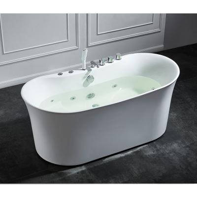 China ANAQ Freestanding Oval White Hotel Soaking Modern Acrylic Tubs Freestanding Bathtub for sale