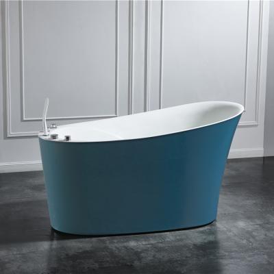 China Innovation Design Small Blue Acrylic Free Standing Soaking Bathtub for sale