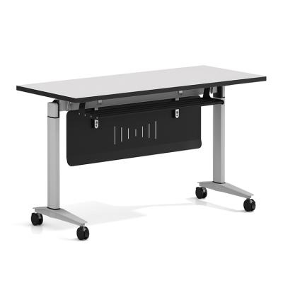 China Modern durable easily assemble student tables folding desks foldable office training table conference training desk with front panel. for sale