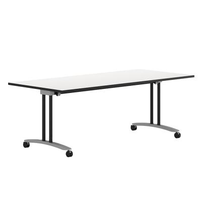 China Foldable Modern Furniture Classroom Desk Conference Training Room Foldable Desks With Wheels for sale