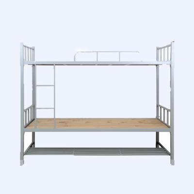 China Wearability Strong Dorm Steel Bunk Bed With Wooden Bed Board for sale