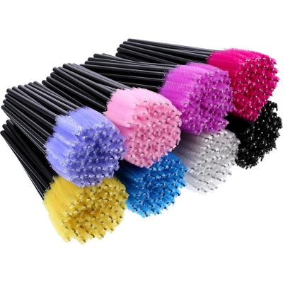 China Bandable Tip Factory Price Disposable Mascara Magic Wands Eyelash Extension Brush Colorful 50 Pieces for sale