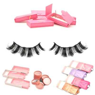 China Same Design As Mink Lashes Black Strip Cotton 3D Strip False Mink Eyelashes Lashes Dramatic PBT Fiber Volume for sale