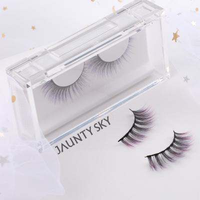 China Natural Long 3d False Eyelashes Mink Luxury Soft Colored Lashes Wholesale PBT Fiber Customized Long Fur Strip for sale