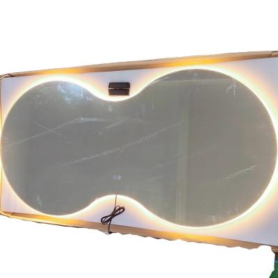 China Illuminated Glasses Shape Wall Design Hotel LED Mirror Irregular Shaped Backlit Led Light Full Body Sauce Mirror for sale