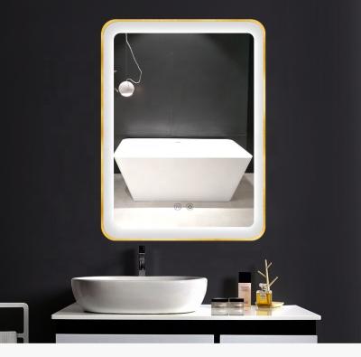 China Bath LED Mirror Light Rectangle Mirror Light Wall Mounted Vanity LED Mirror with Stainless Steel or Matel Frame for sale