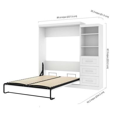 China Hot Sale New Design Adjustable Furniture Space Saving Popular Folding Full Cabinet Wall Bed Murphy Bed Horizontal Sofa (Height) for sale