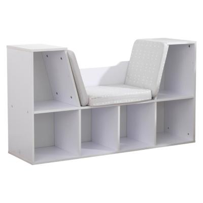 China Modern White Wooden Medium Open Storage Racks Living Room Or Bedroom 6 Pieces Easy To Sit Kids Bookcase for sale