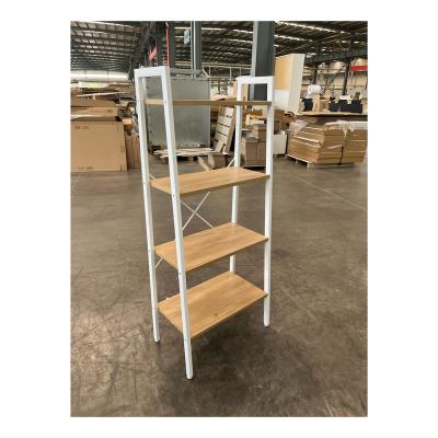 China Sustainable Garage Metal Wooden Warehouse Storage Shelf With Steel Carcass for sale