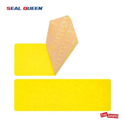 China Custom Printing Barcode SEAL QUEEN Vinyl Tamper Label Surface Wrapping Security Label Visible Sticker for sale