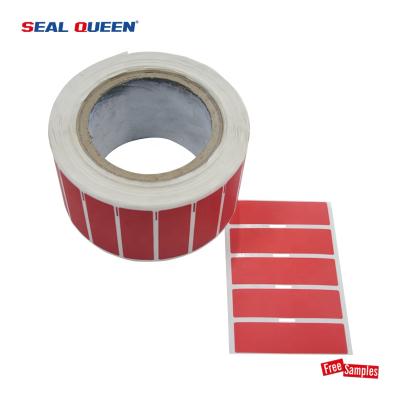 China Barcode SEAL QUEEN Custom White Tamper Evident Label Vacuum Warranty Security Label Stickers for sale