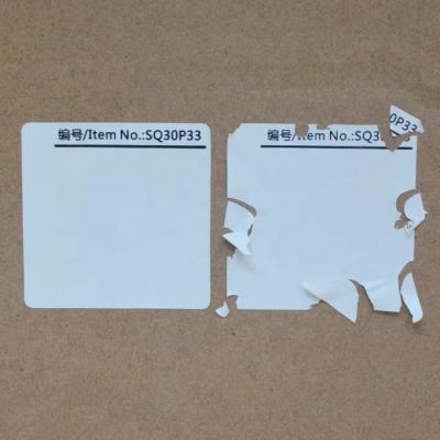 China Wholesale customized SEAL QUEEN logo security eggshell sticker vinyl destructible sticker anti counterfeiting for sale