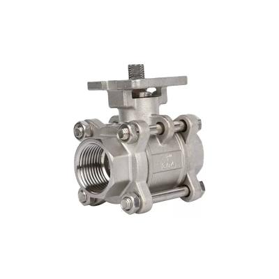 China General Stainless Steel 3pc High Deck Female-Threaded Ball Valve Dn10 Dn20 Dn25 3pc Clamped Weld Ball Valve for sale