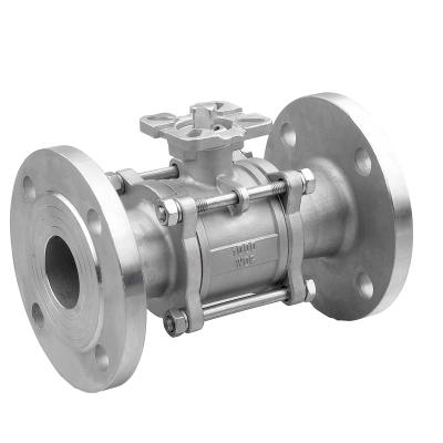 China 1 1/4 inch ss304 stainless steel general flange 3pc ball valve manufactures with pad3-way high pressure flanged ball valve for sale