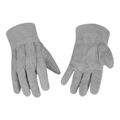 China Construction OEM Welding Gloves Cow Split Leather Cotton Natural Freezer Whip Leather Gloves for sale