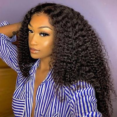 China Swiss Film Afro Kinky Curly Kinky Curly HD Brazilian Hair African American Lace Front Wigs For Black Women for sale