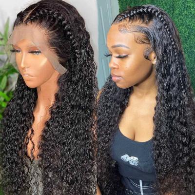 China Virgin Curly Cuticle Aligned Hair Full Lace Wig, Transparent Lace Front Wigs, Hd Brazilian Hair Lace Frontal Wigs For Black Women for sale