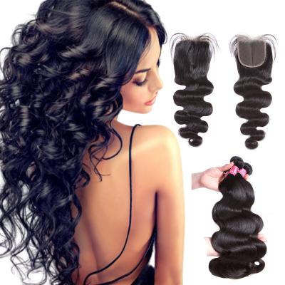 China Body Wave Grade 8A Virgin Cuticle Aligned Body Wave 360 ​​Lace Frontal Closure , European Hair Brazilian Hair Weaves 3 Bundles for sale