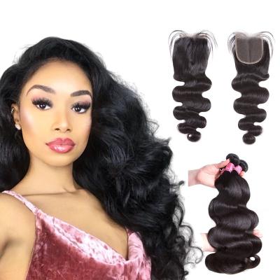 China 100% Indian Body Wave Virgin Hair Body Wave Darling Hair Weaving , 8A Indian Body Wave Hair Weft With Lace Closure for sale