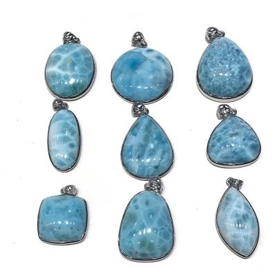 China For Jewelry Making Larimar Matched Irregular Pendant Necklace Shape For Gemstone And Jewelry Design Sterling Silver For Women for sale