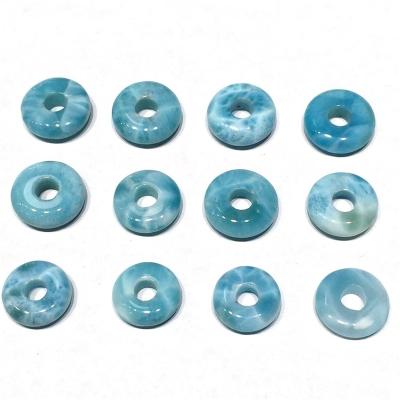 China AA Natural Larimar Top Quality Natural Round Circle Cut Cabochon Pendant Gemstone For Jewelry Making And Design for sale