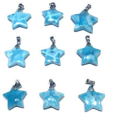 China For Jewelry Making Natural Larimar Cabochon Pendant Necklace Star Shape For Sterling Silver Gemstone And Jewelry Design For Women for sale